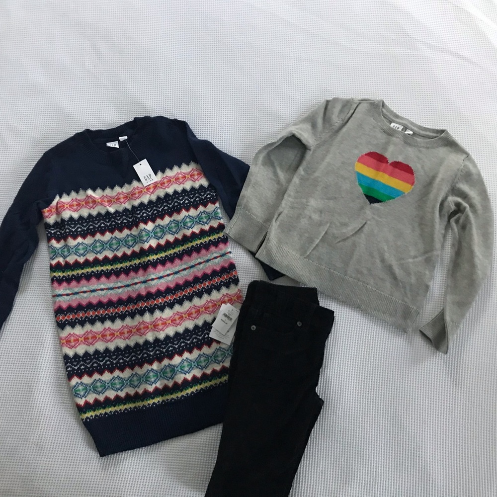 Gap kids sweaters, pants BUNDLE girls size 7